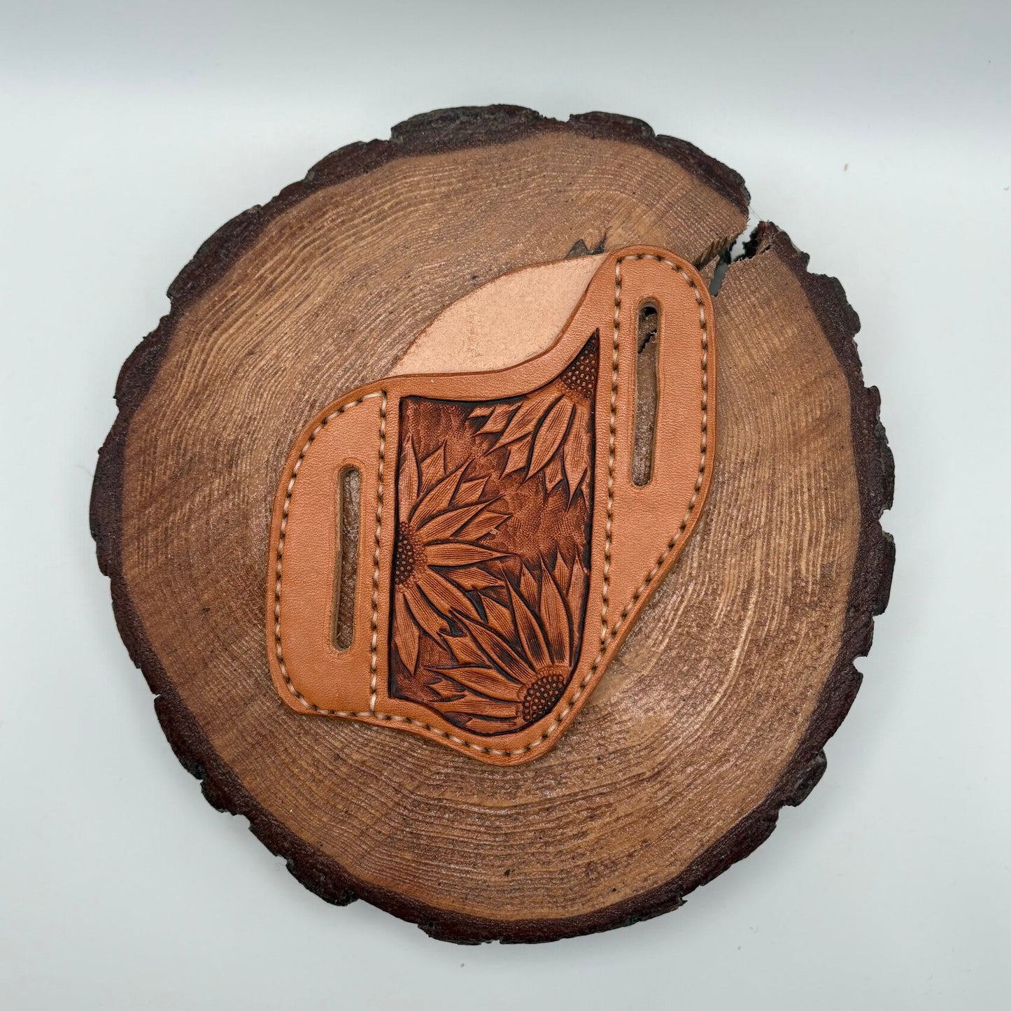 Leather Knife Sheath - Sunflower - Prairie Buffalo