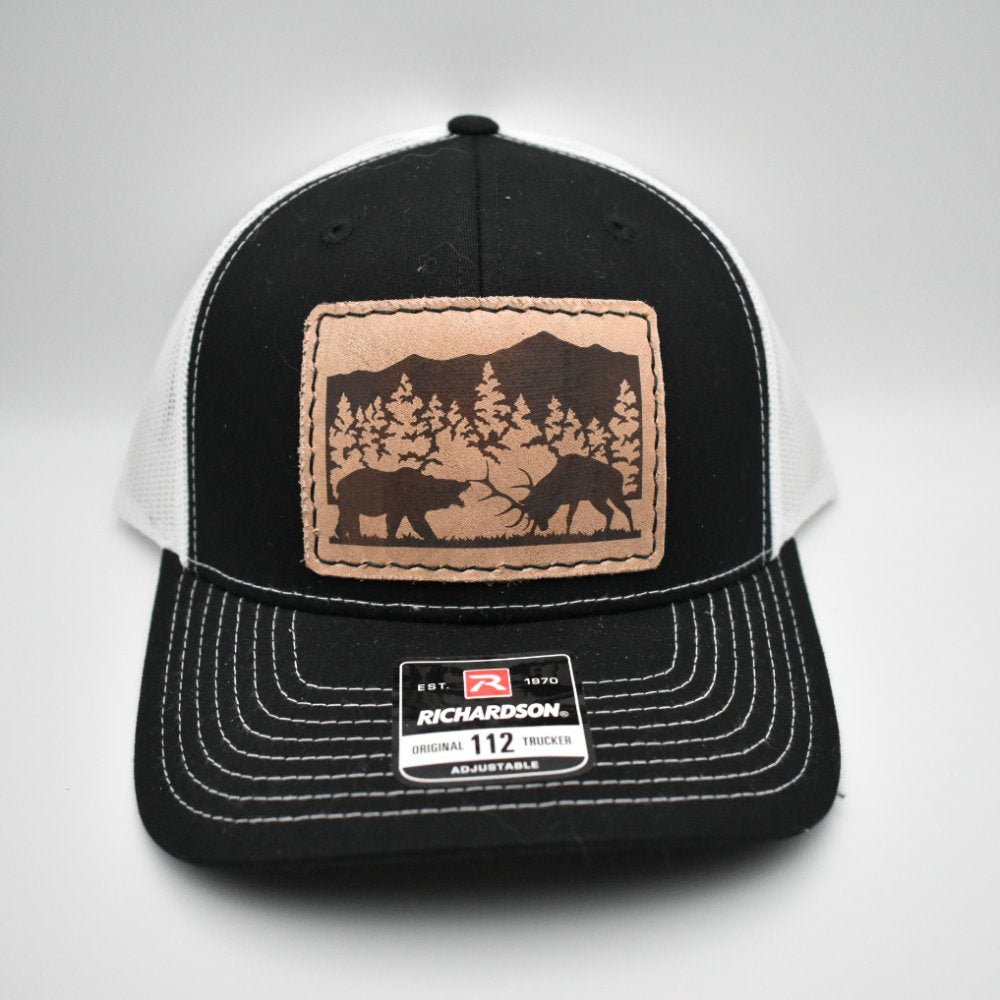 Elk Fighting Bear Hat - Prairie Buffalo