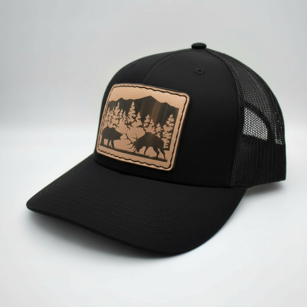 Elk Fighting Bear Hat