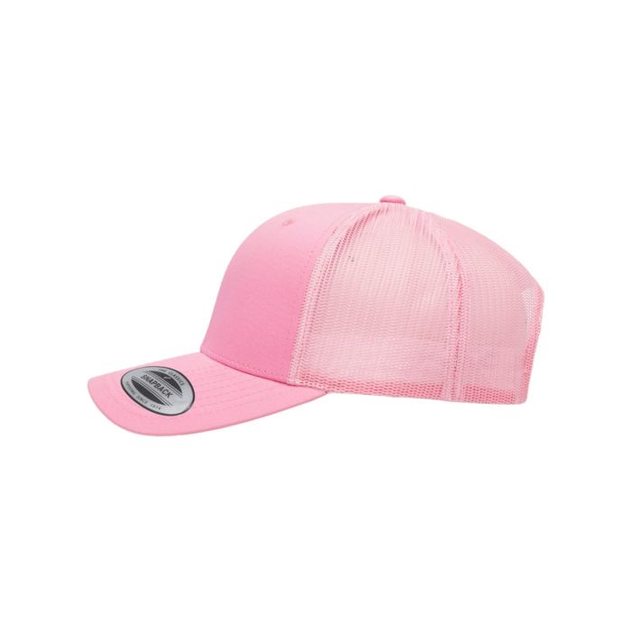 Pink trucker cap on a white background