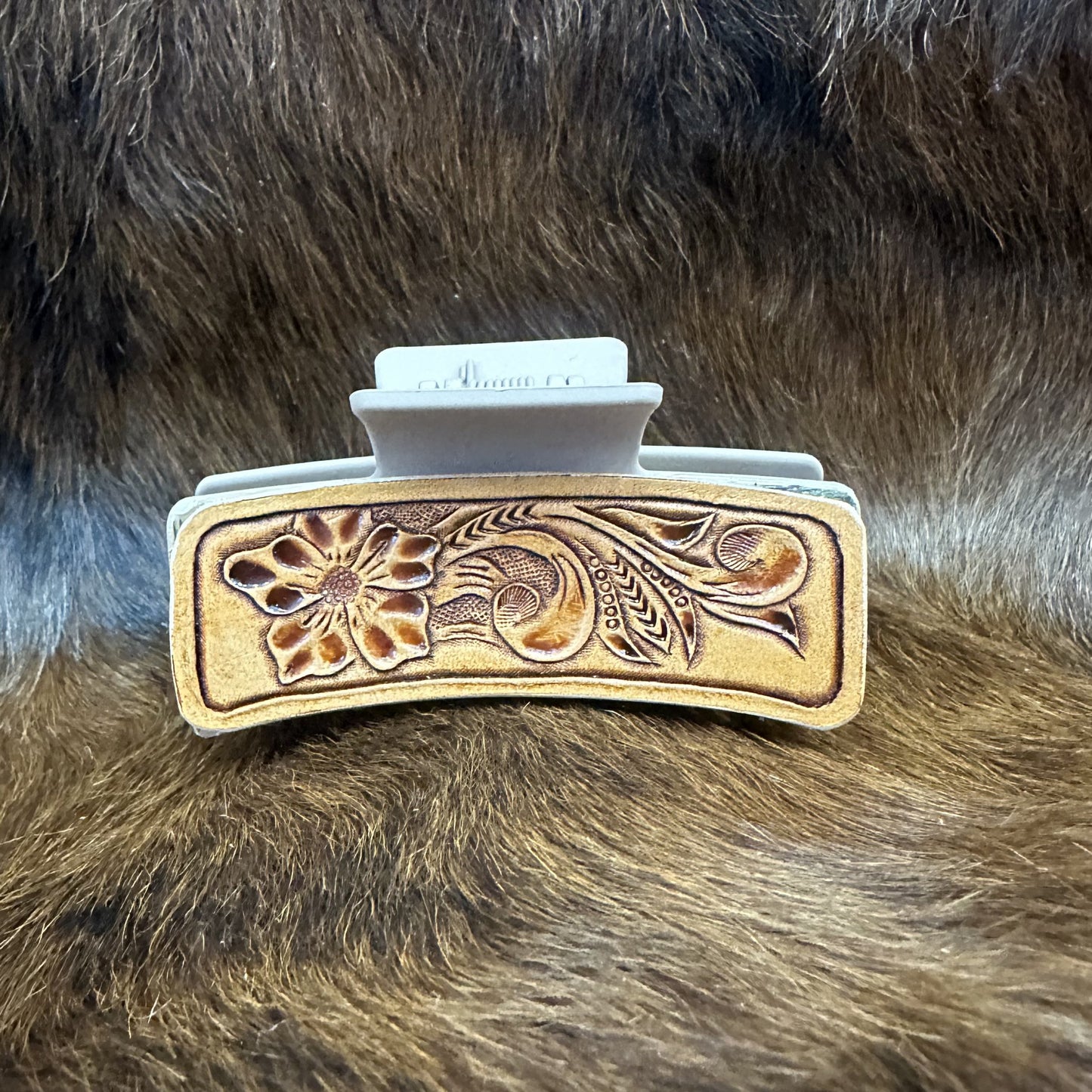 Rose Leather Claw Clip - Prairie Buffalo