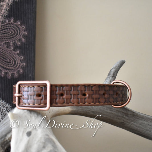 Leather Dog Collar - Hand Tooled - Soul Divine