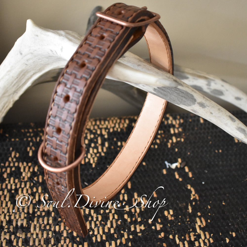 Leather Dog Collar - Hand Tooled - Soul Divine