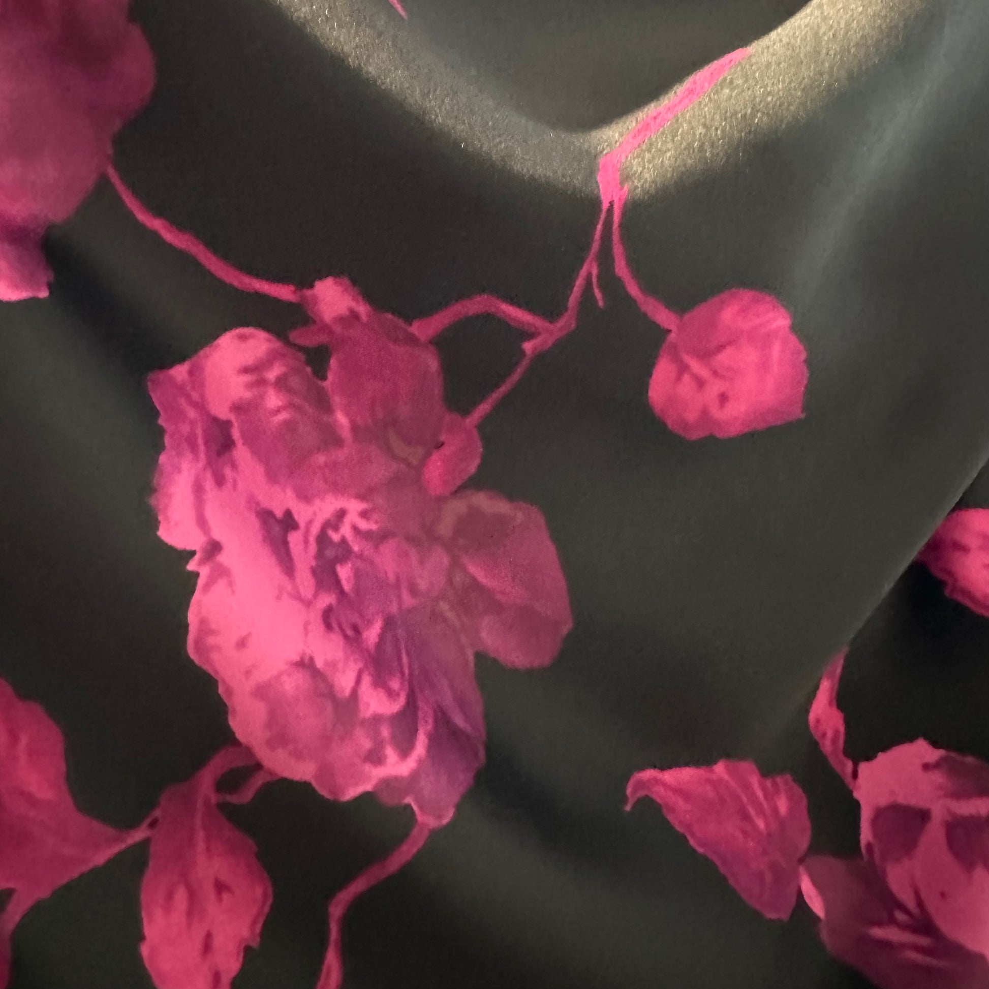 Black with Pink Flowers Wild Rag - Prairie Buffalo