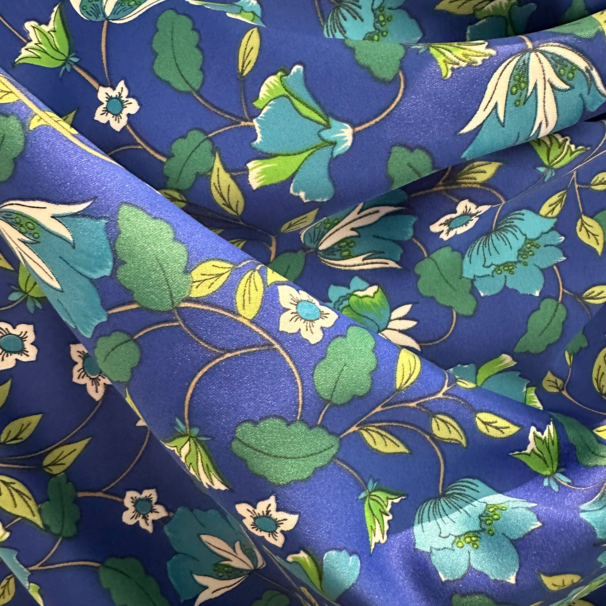 Blue Floral Wild Rag - Prairie Buffalo