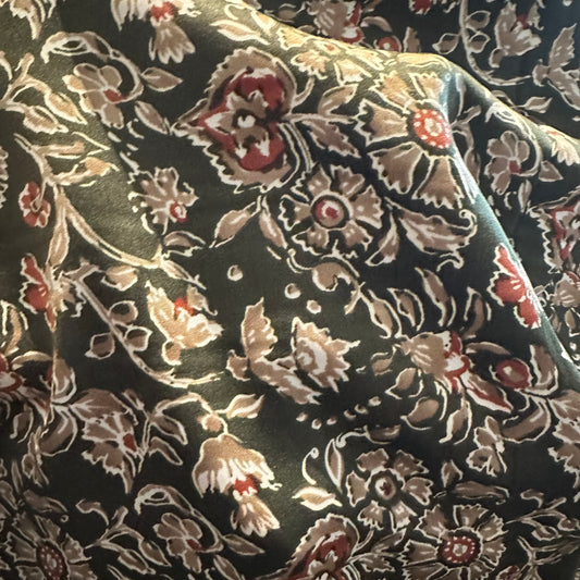 Dark Green Floral Wild Rag - Prairie Buffalo