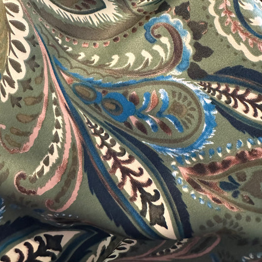Green Paisley Wild Rag - Prairie Buffalo