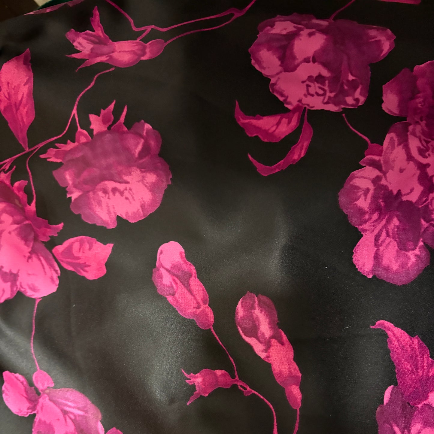 Black & Fuschia Floral Wild Rag
