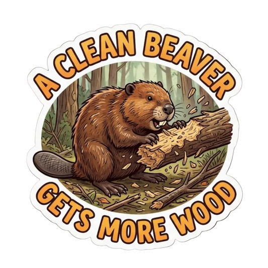 A Clean Beaver Gets More Wood Sticker