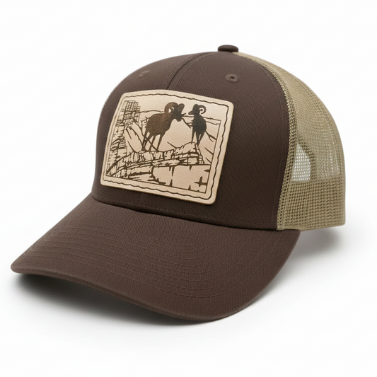 Bighorn Sheep Hat on Mountain