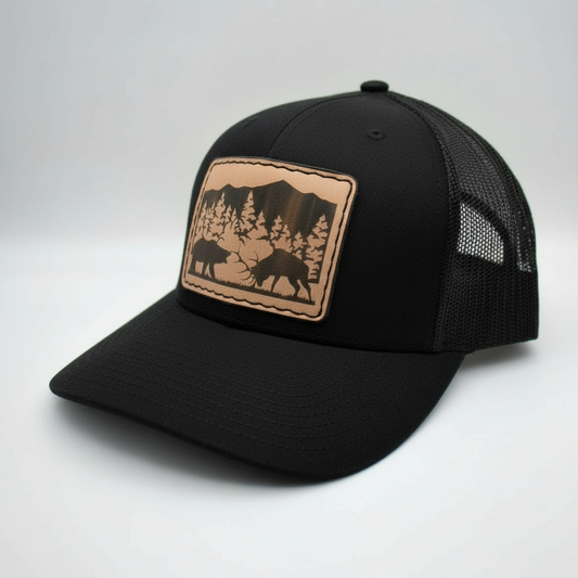 Elk Fighting Bear Hat