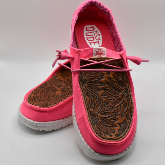 Slip on Shoes with Sunflower Tooled Tops - Prairie Buffalo
