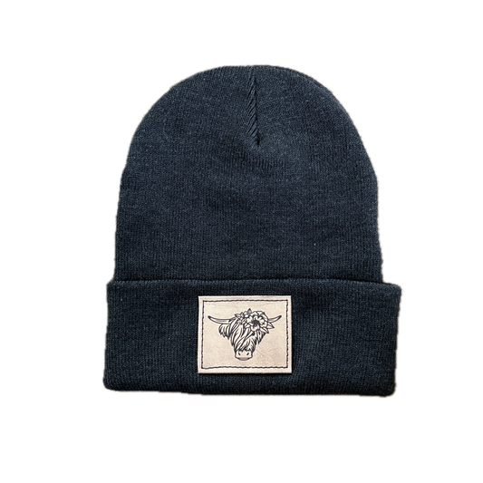 Highland Cow with Flowers Toque