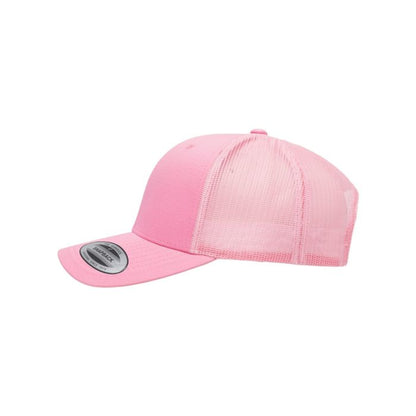 Pink trucker cap on a white background