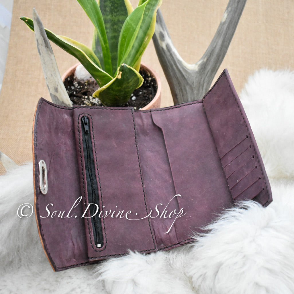 Basketweave Aztec Leather Wallet  - Prairie Buffalo