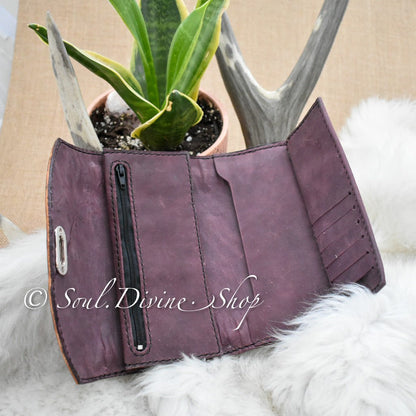 Basketweave Aztec Leather Wallet  - Prairie Buffalo