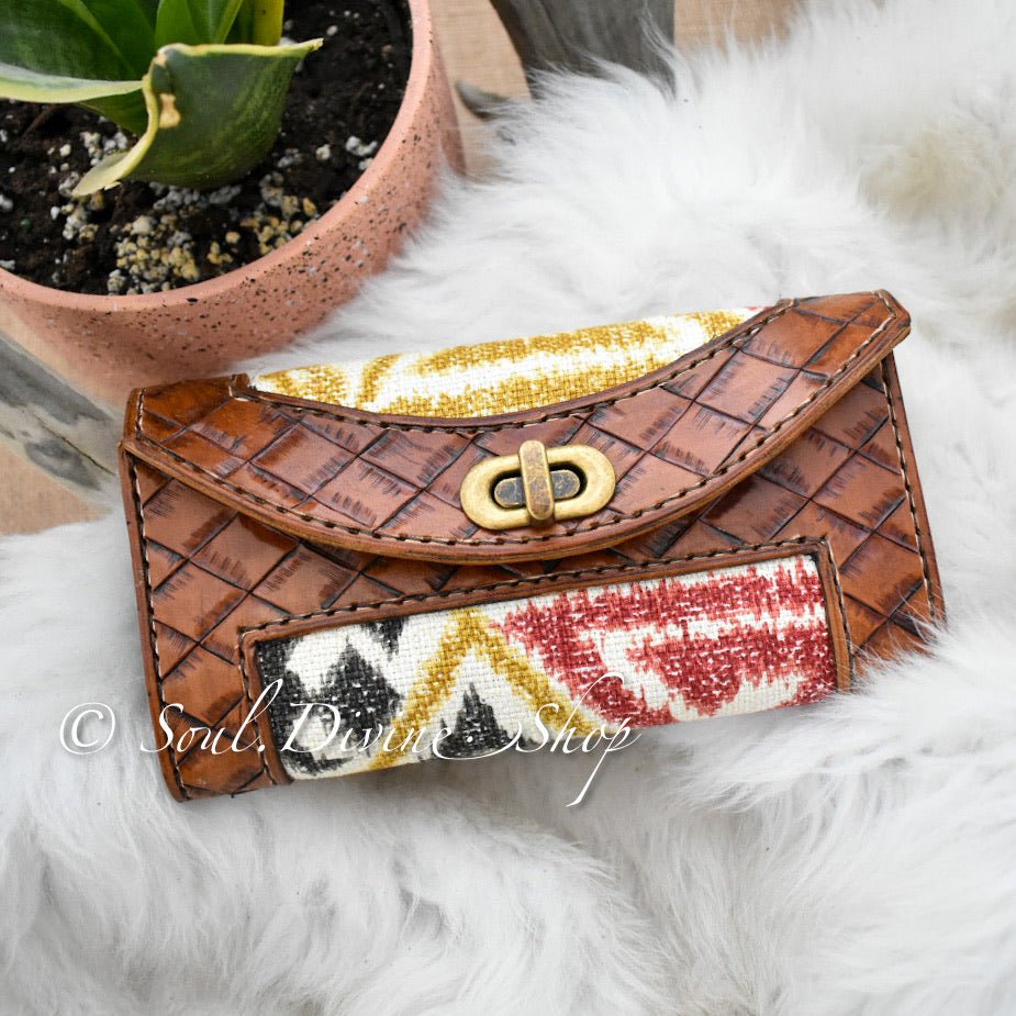 Hand Tooled Leather Clutch Wallet - Soul Divine