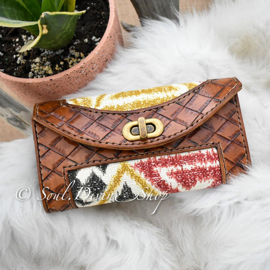 Hand Tooled Leather Clutch Wallet - Soul Divine