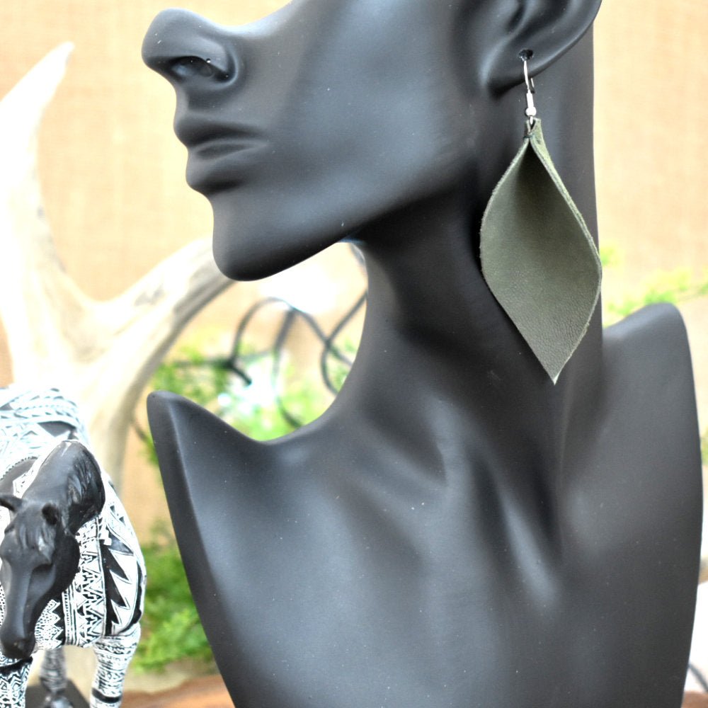Faux Leather + Metal Leaf Earrings 6 – Harriden Hill