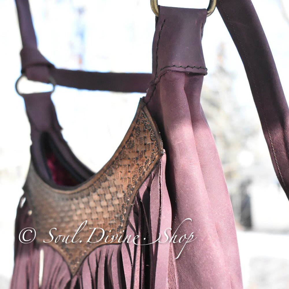 Leather Fringe Purse in Canada Prairie Buffalo