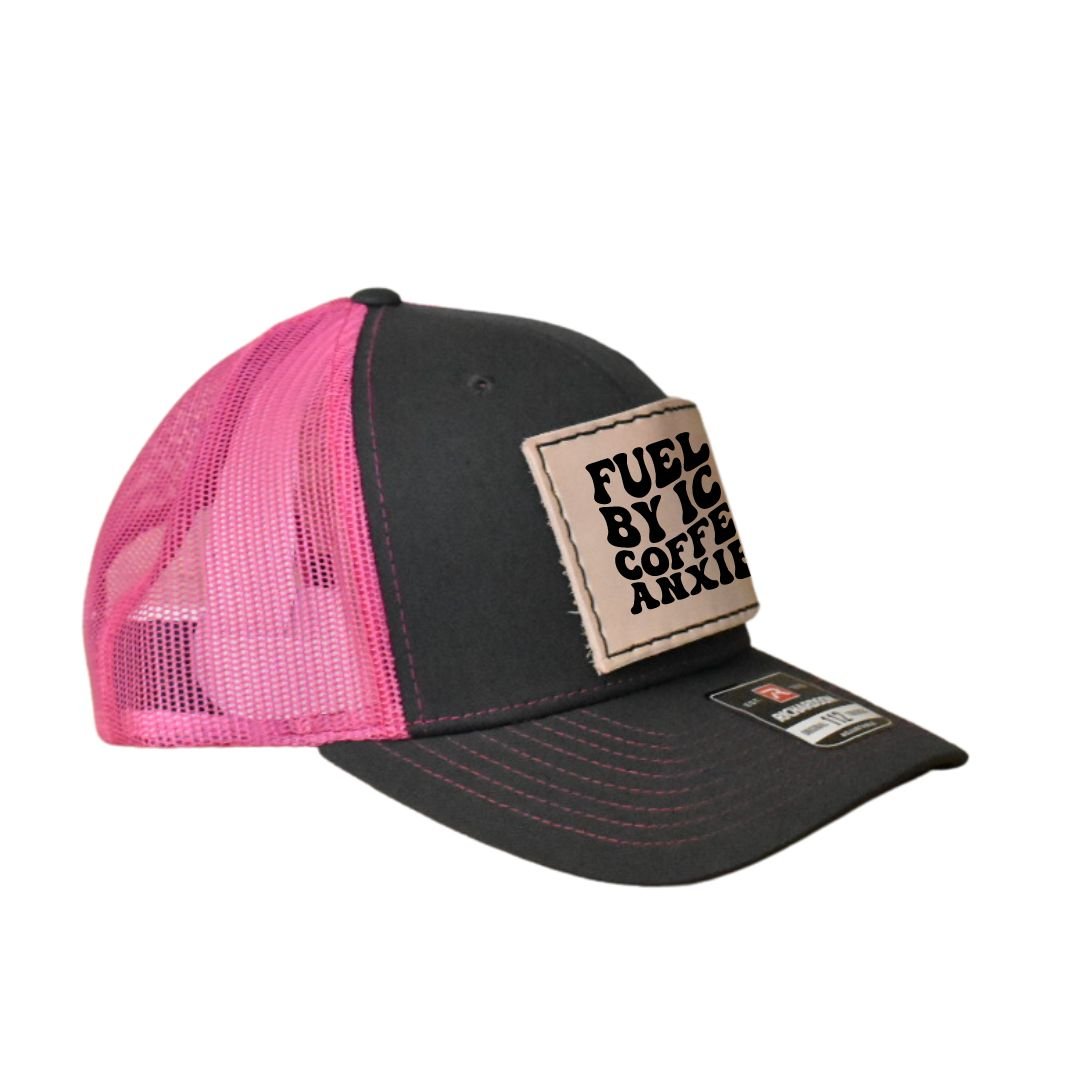 Leather Hat Patches - Fueled by Iced Coffee & Anxiety - Soul Divine