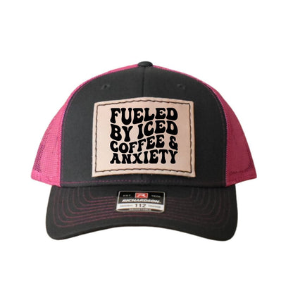 Leather Hat Patches - Fueled by Iced Coffee & Anxiety - Soul Divine