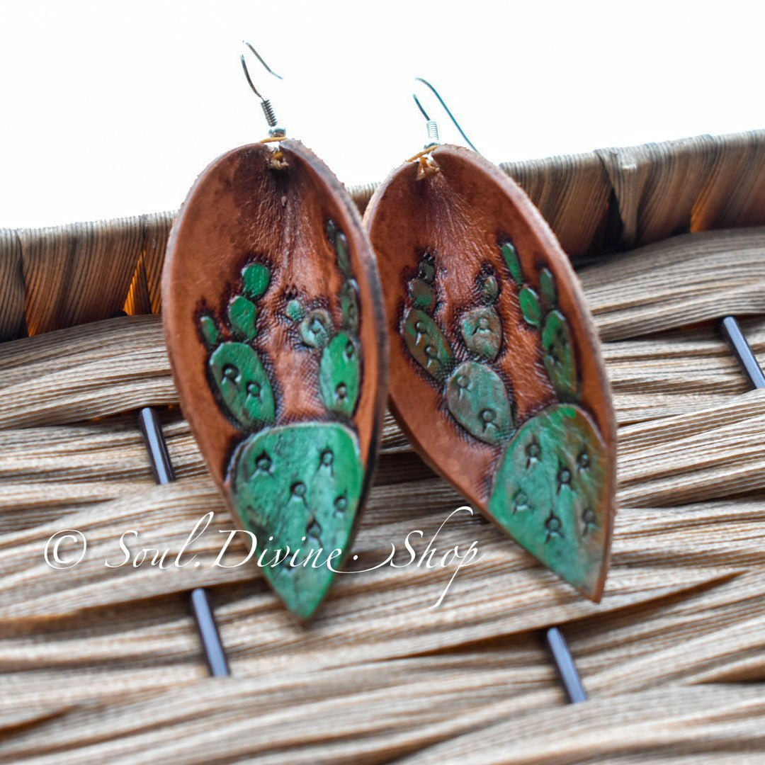 Bronze metallic leather earrings – Revel Wild